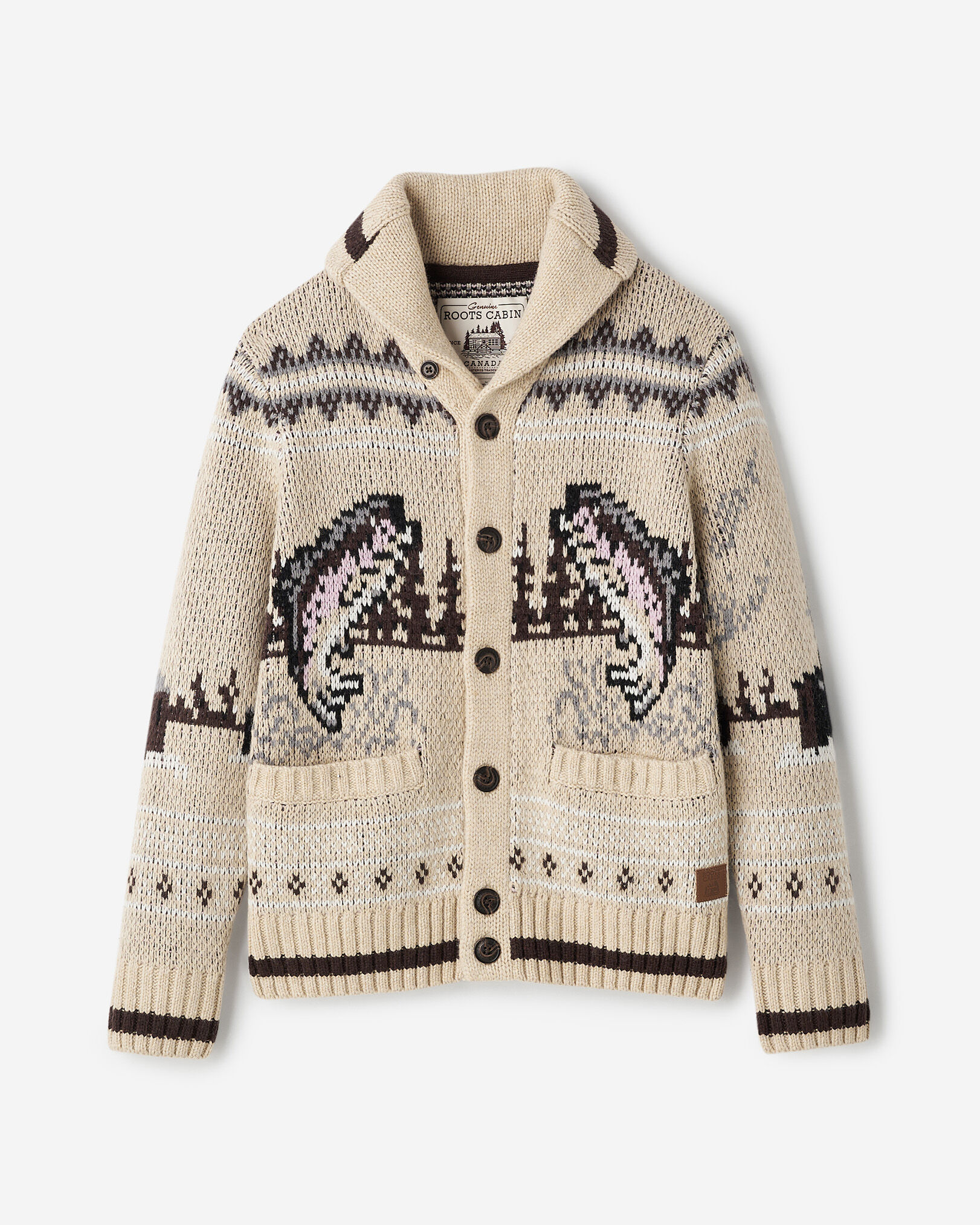 Cardigan-châle Cabane à motifs Fair Isle