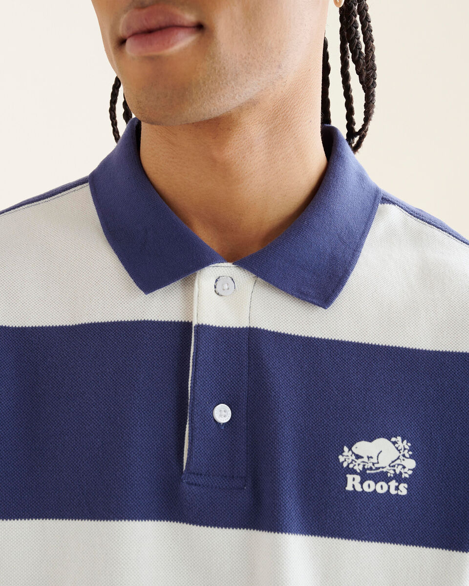 Polo en coton piqué à rayure rugby