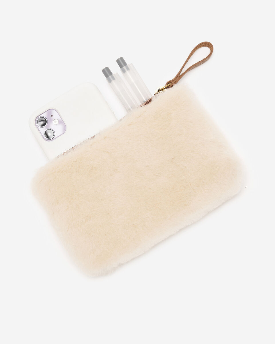 Shearling Medium Zip Pouch