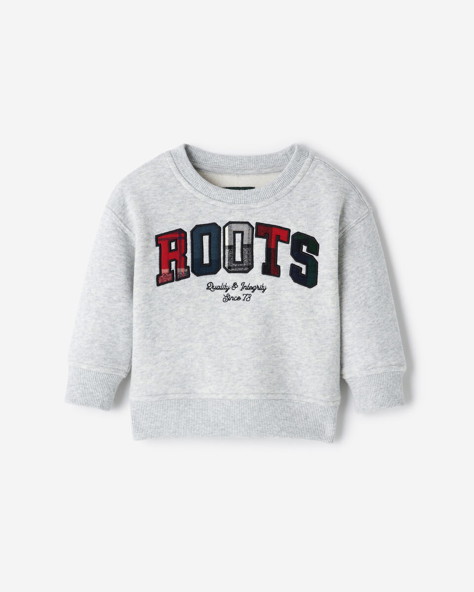 Baby Plaid Applique Crew Sweatshirt