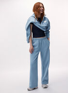 Pantalon &agrave; jambe large en molleton de coton bio Cooper