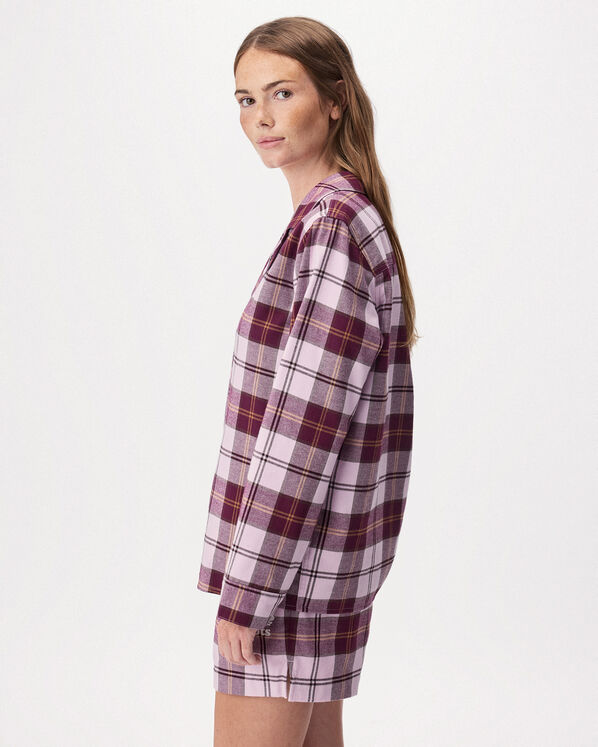 Chemise de pyjama &agrave; carreaux pour femme