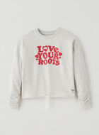Girls Love Cozy Ruched Crew Sweatshirt