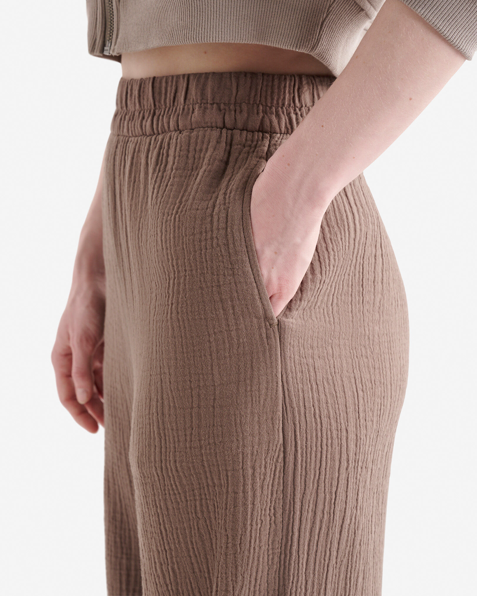 Isla Cotton Gauze Wide Leg Pant