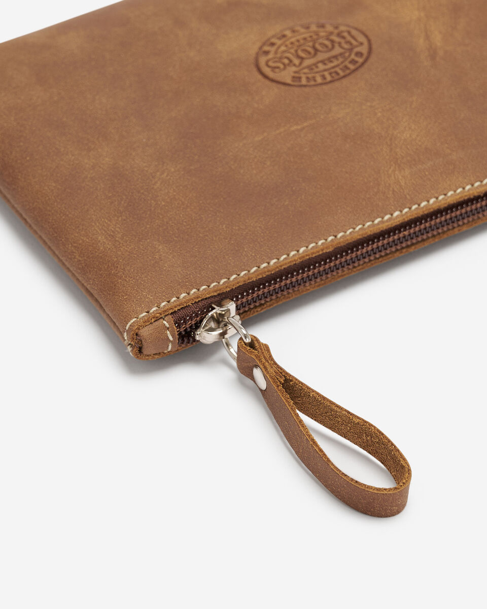 Grande pochette à glissière en cuir Tribe