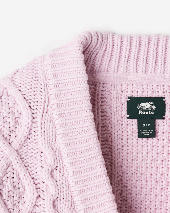 Cardigan en tricot torsad&eacute;