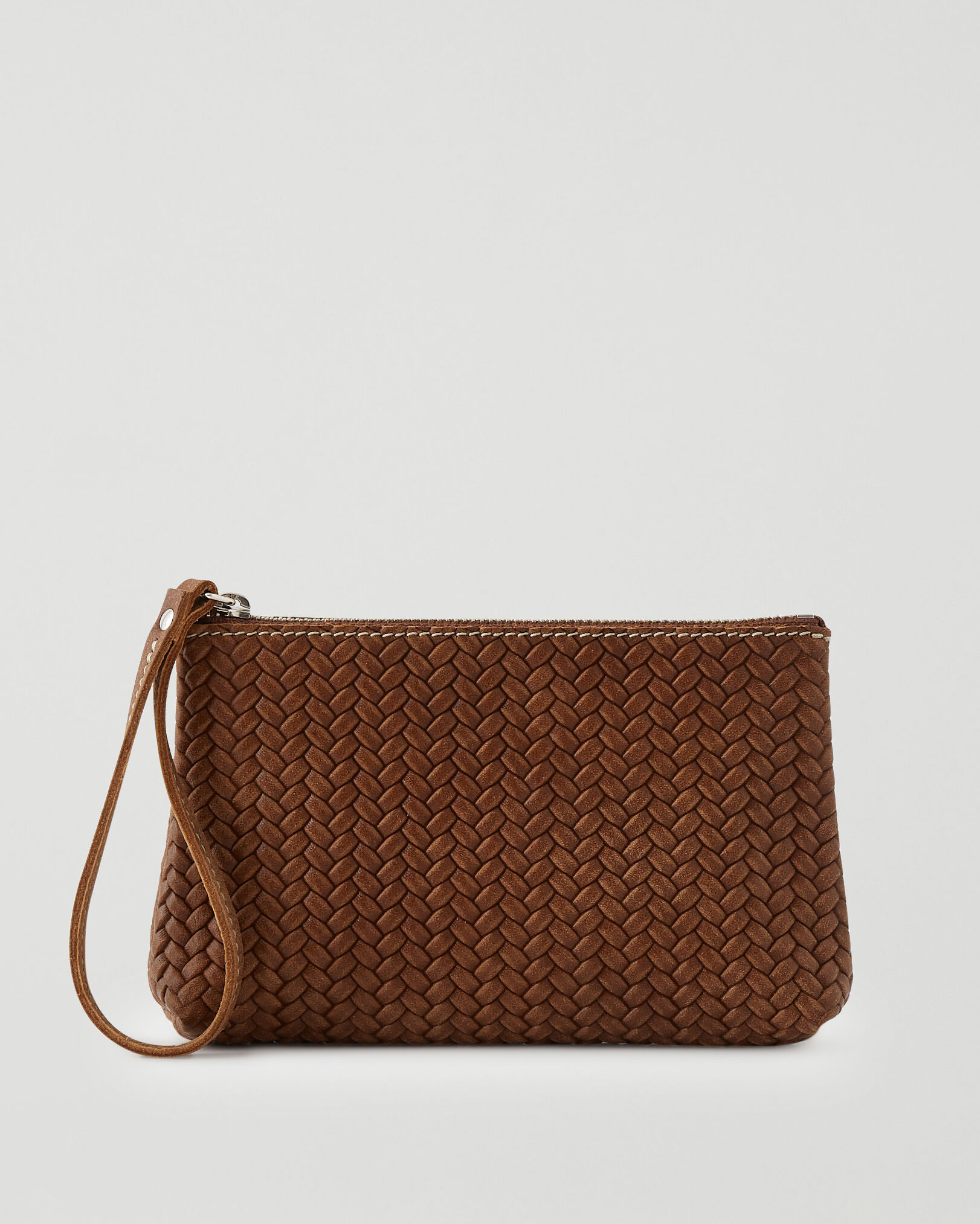 Wristlet Pouch Woven Leather Pouches Roots