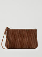 Pochette en cuir tressé