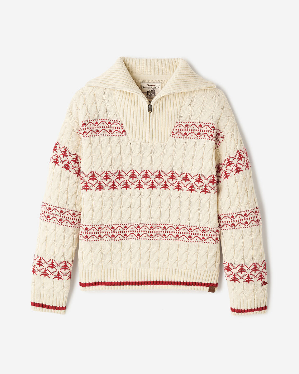 Kids Cabin Striped Quarter Zip Sweater