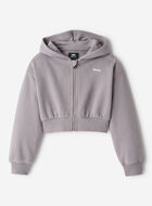 Girls Summer Cloud Cropped Bubble Full Zip Hoodie