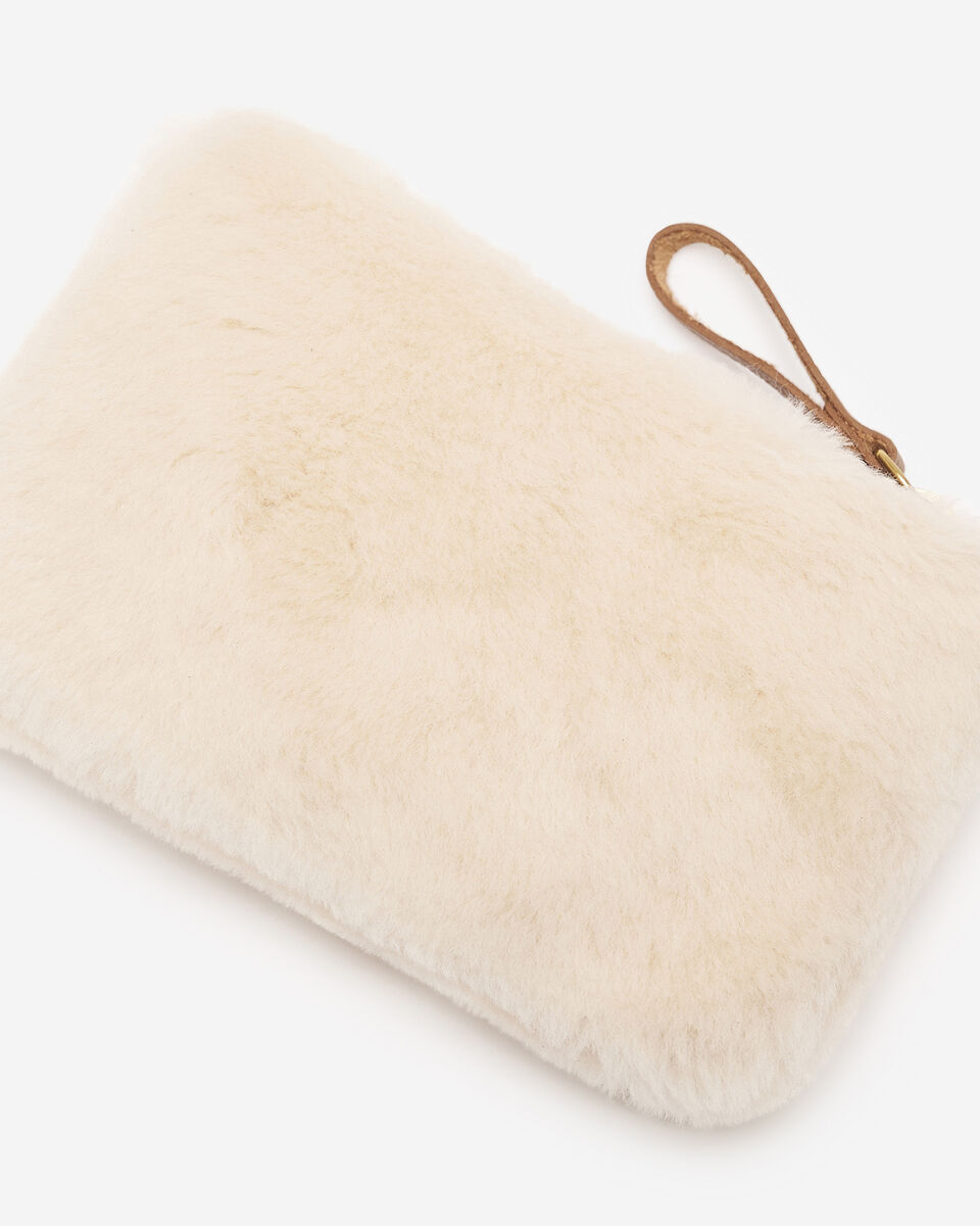 Shearling Medium Zip Pouch