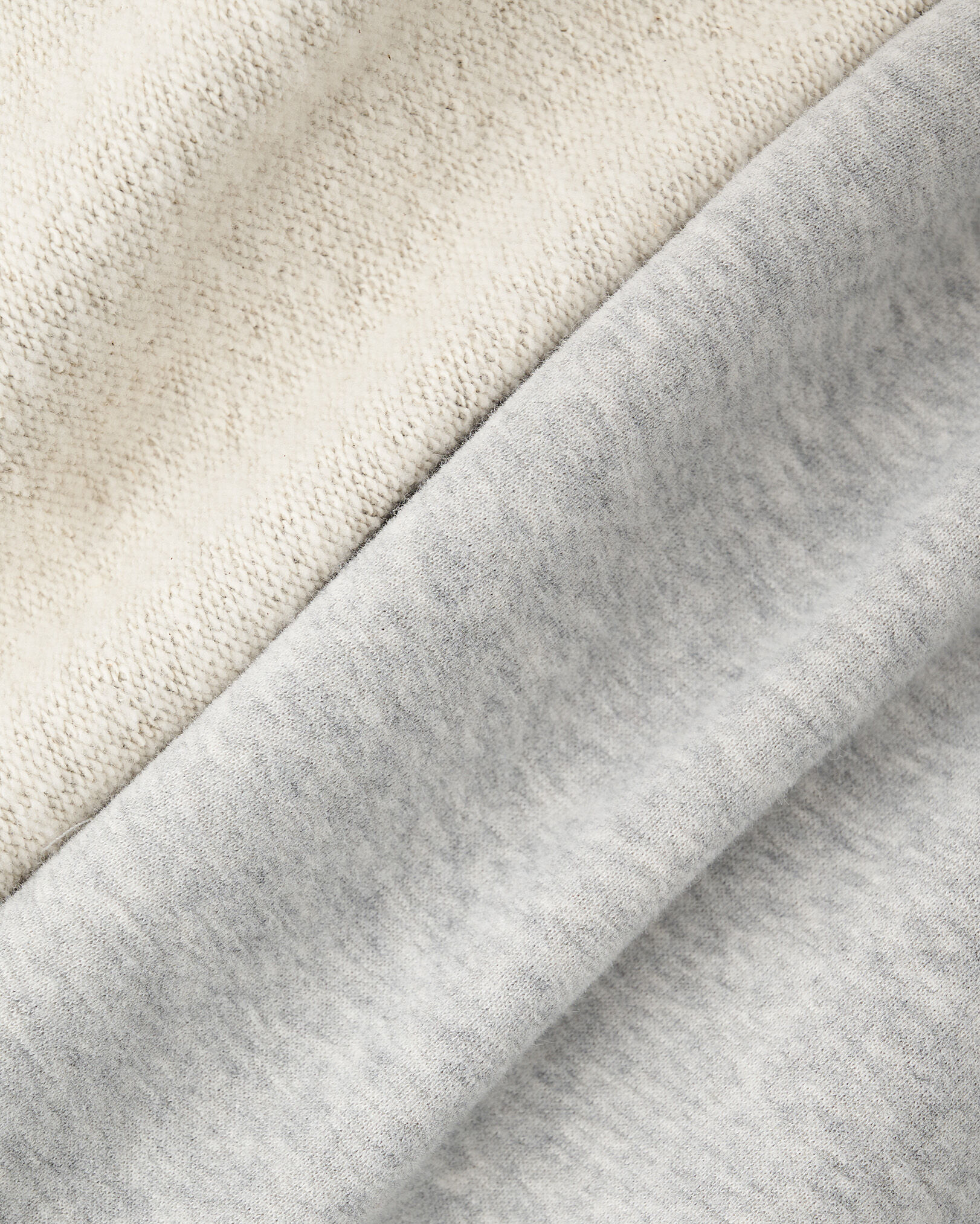 Chandail à glissière un quart original capuchon en jersey bouclette coton bio