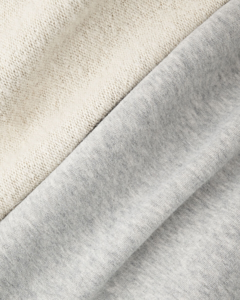 Chandail demi-glissi&egrave;re original &agrave; capuchon en jersey bouclette en coton bio