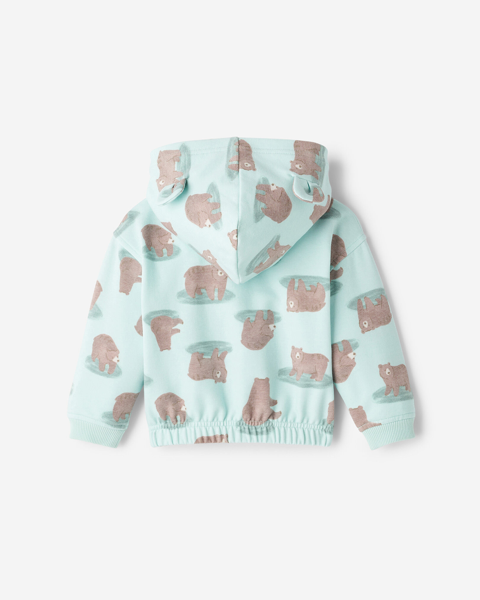 Chandail ourson douillet à capuchon et glissière pour bébés