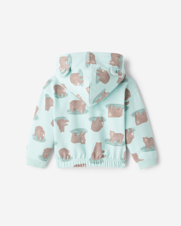 Chandail ourson douillet &agrave; capuchon et glissi&egrave;re pour b&eacute;b&eacute;s