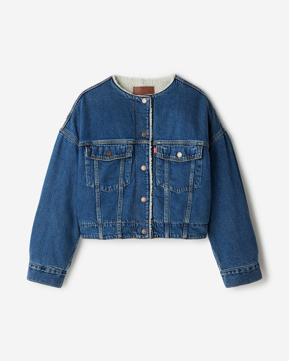 Levi's&reg;  Collarless Crop Womens Sherpa Trucker Jacket