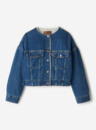 Levi's&reg;  Collarless Crop Womens Sherpa Trucker Jacket