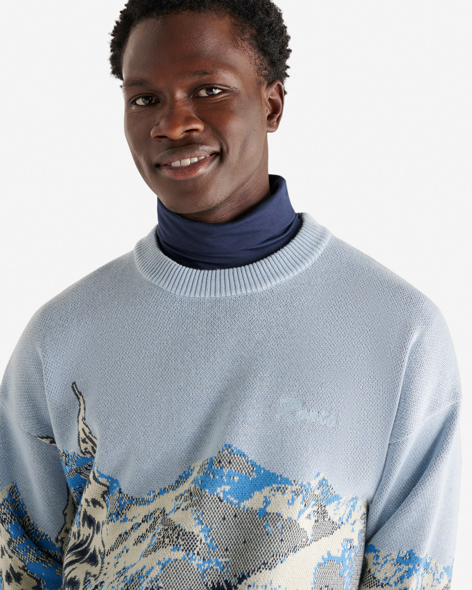 Intarsia sweater mens sale