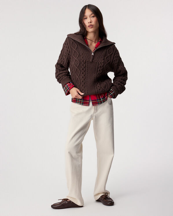 Cable Knit Quarter Zip Sweater