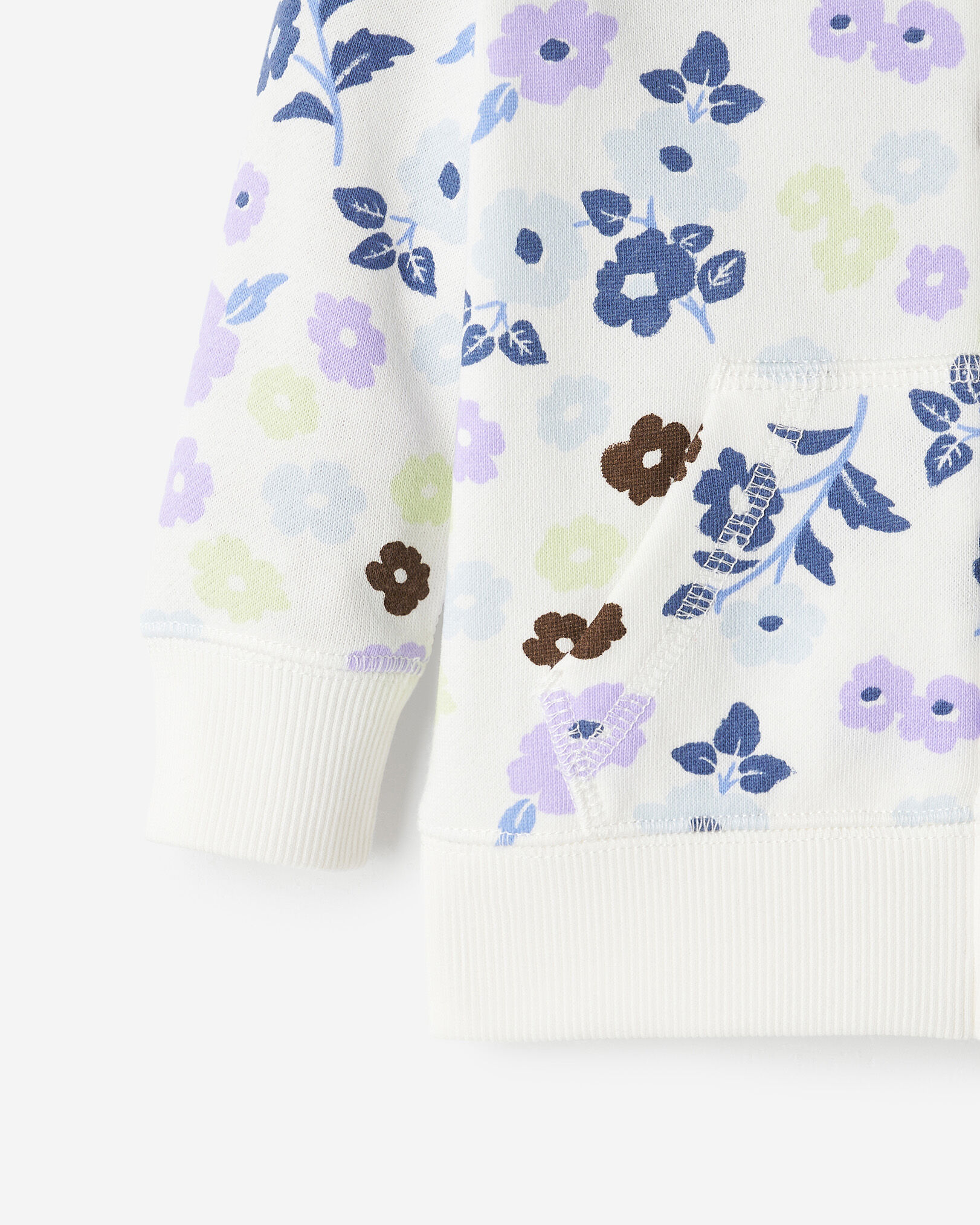 Chandail à capuchon et glissière motif floral pour bébé