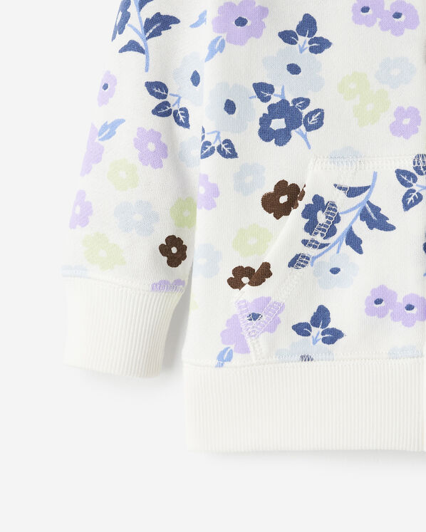 Chandail &agrave; capuchon et glissi&egrave;re &agrave; motif floral pour b&eacute;b&eacute;