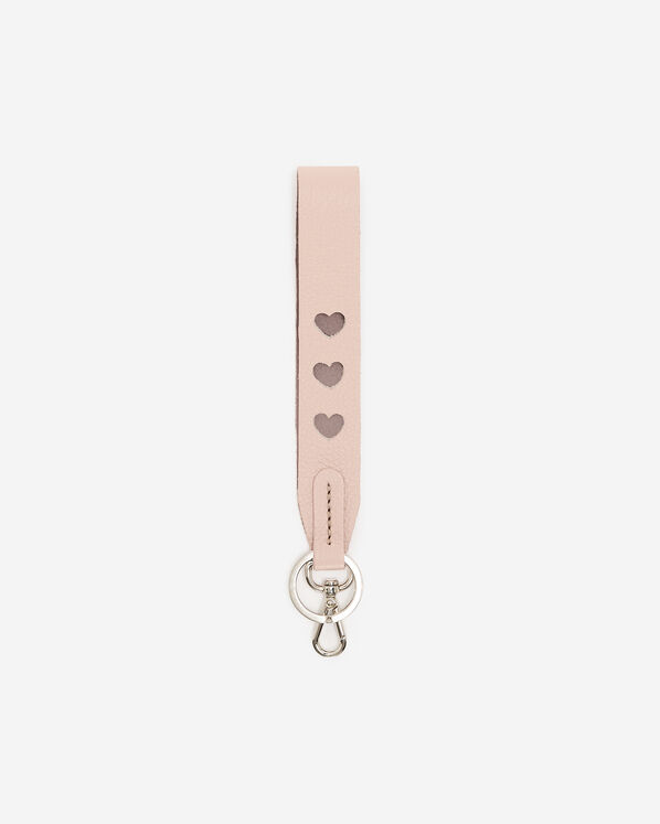 Porte-clés triple cœur en cuir Cervino