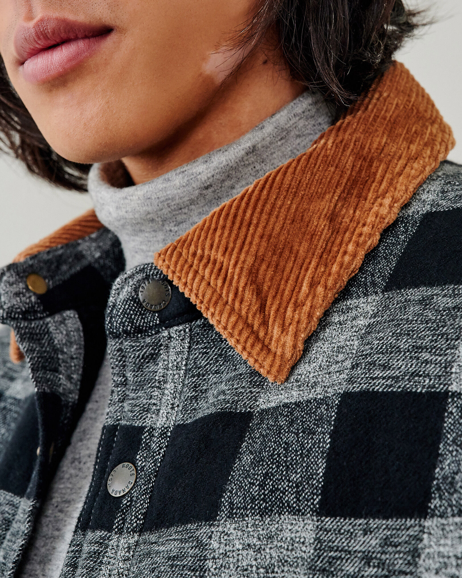 Plaid jacket 2024 with sherpa collar