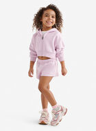 Toddler Girls Summer Cloud Cropped Bubble Full Zip Hoodie