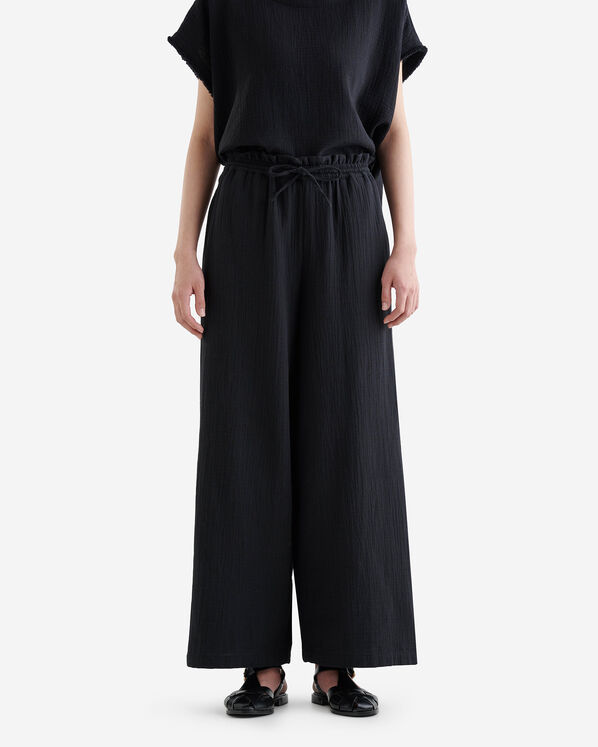 Isla Cotton Gauze Wide Leg Pant