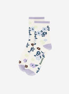 Adult Floral Print Quarter Sock