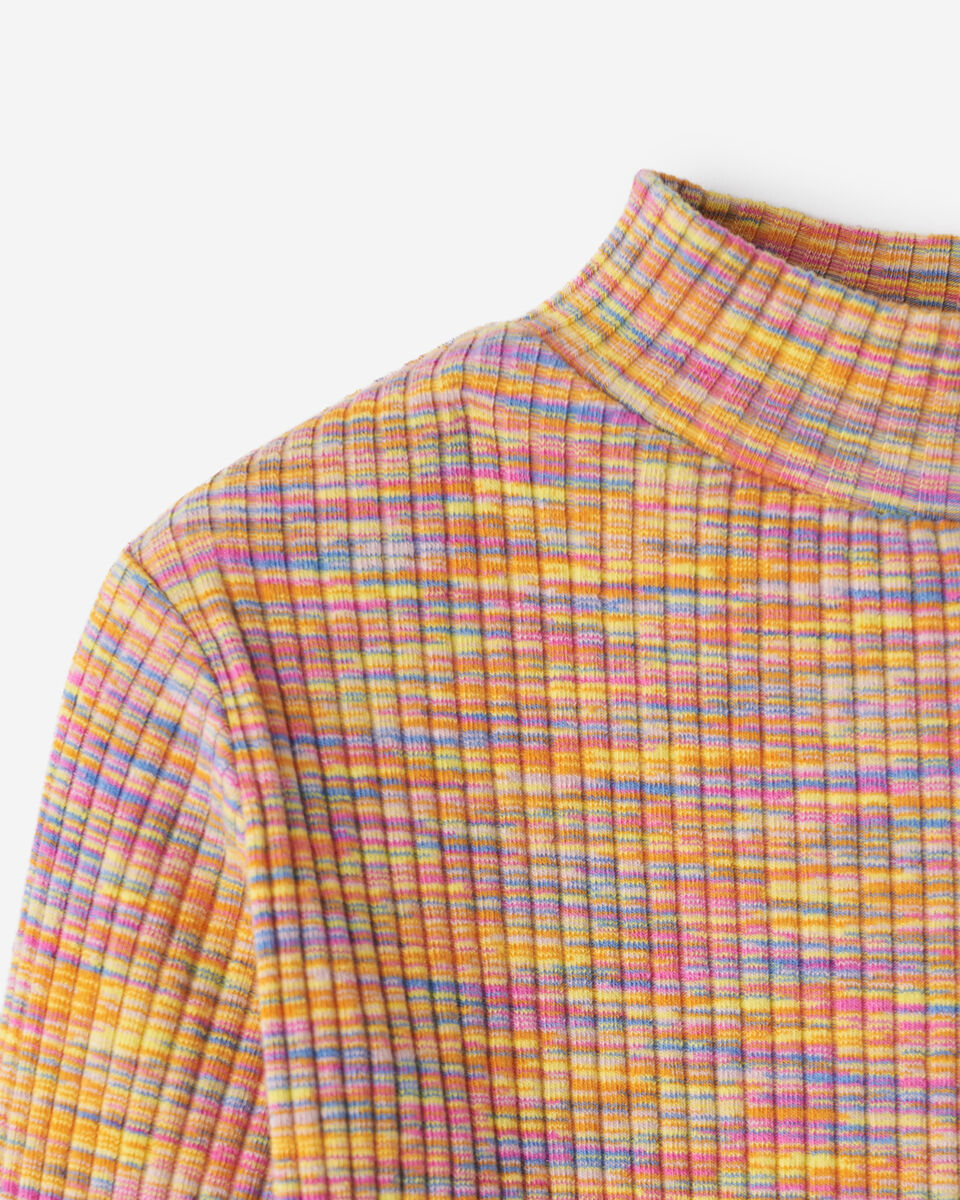 Girls Space Dye Mock Neck Top