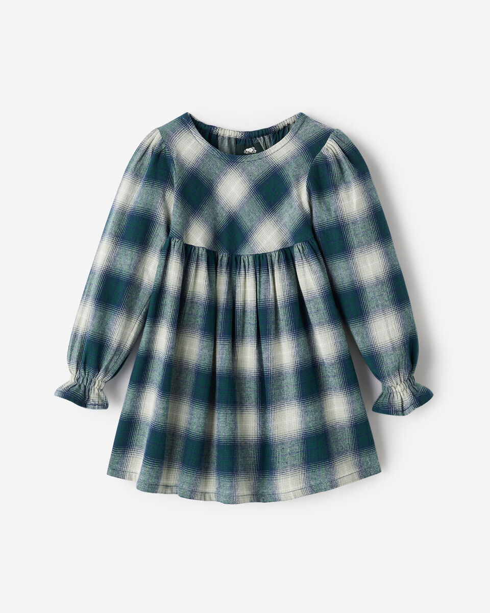 Toddler Girls Plaid Babydoll Dress