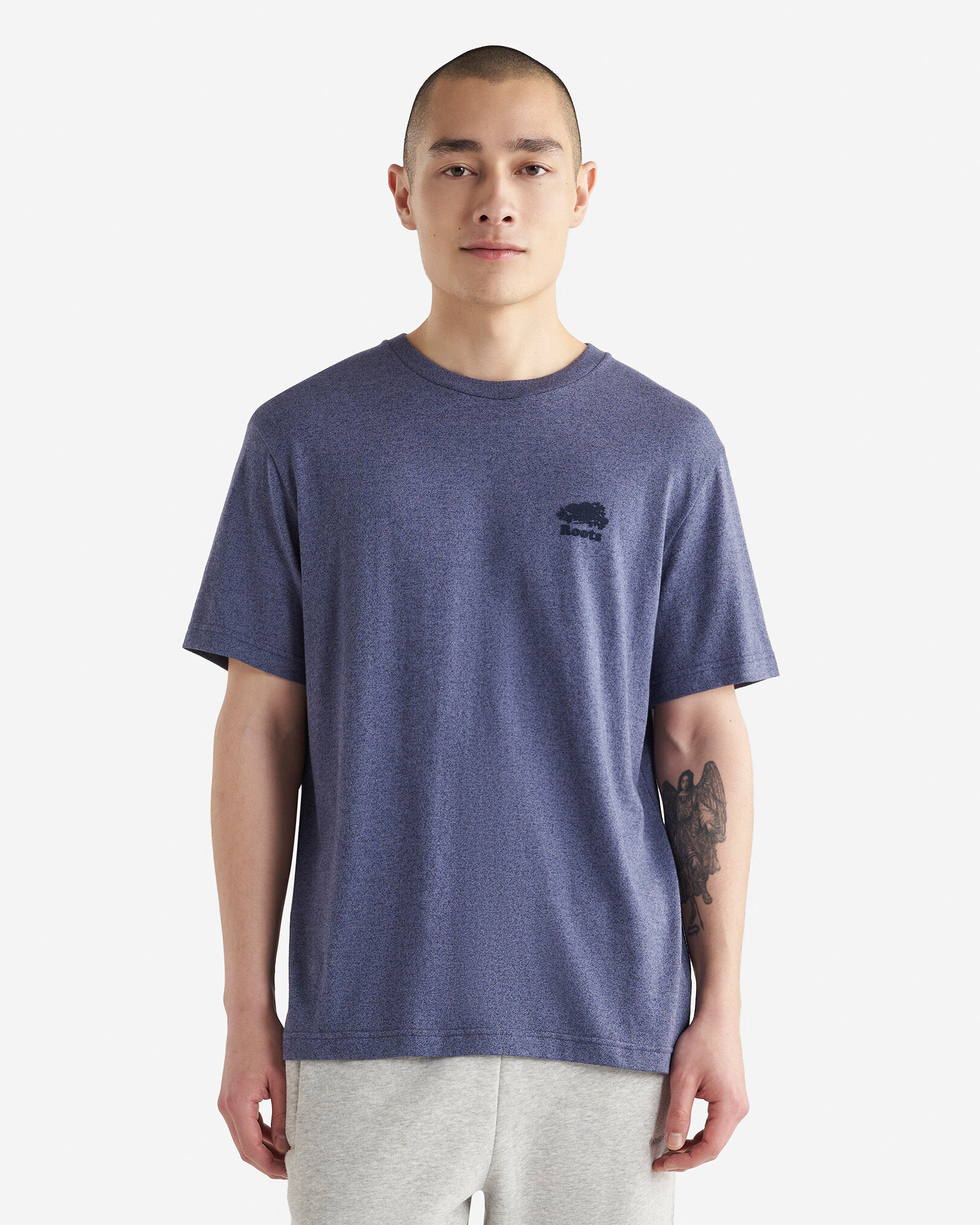 T-shirt poivré en coton bio pour hommes