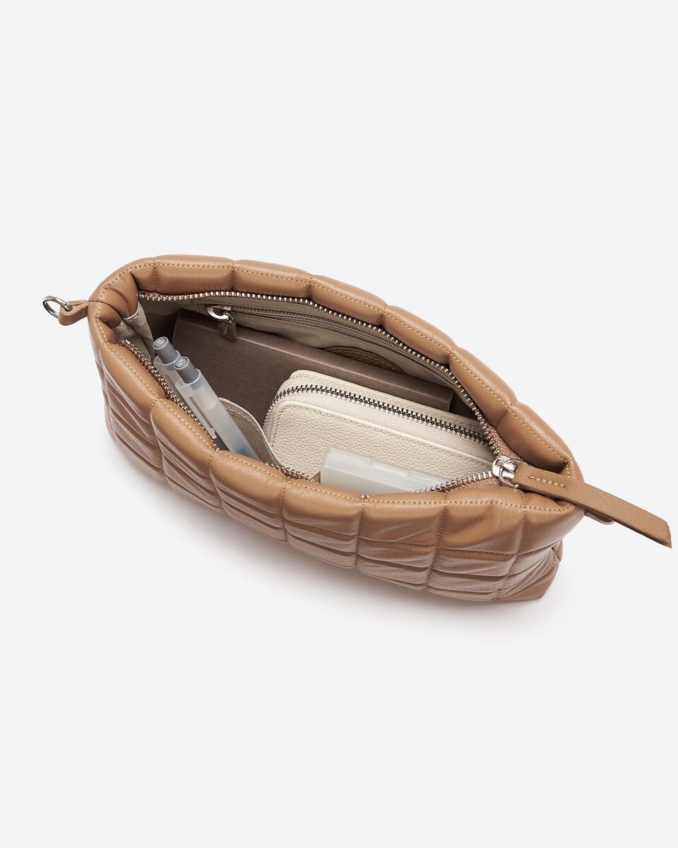 Pochette bouffante carrée à bandoulière