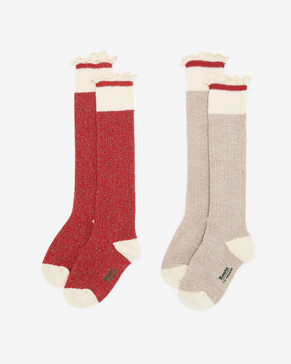 Kids Sparkle Cabin Knee Sock 2Pk