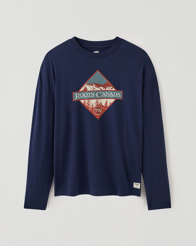 Mens Roots Rockies Patch Relaxed Long Sleeve T-Shirt