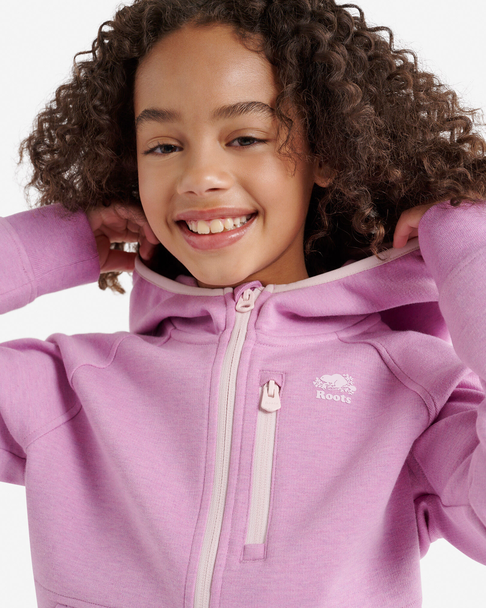 Chandail à capuchon et glissière en tissu interlock Recover pour enfants