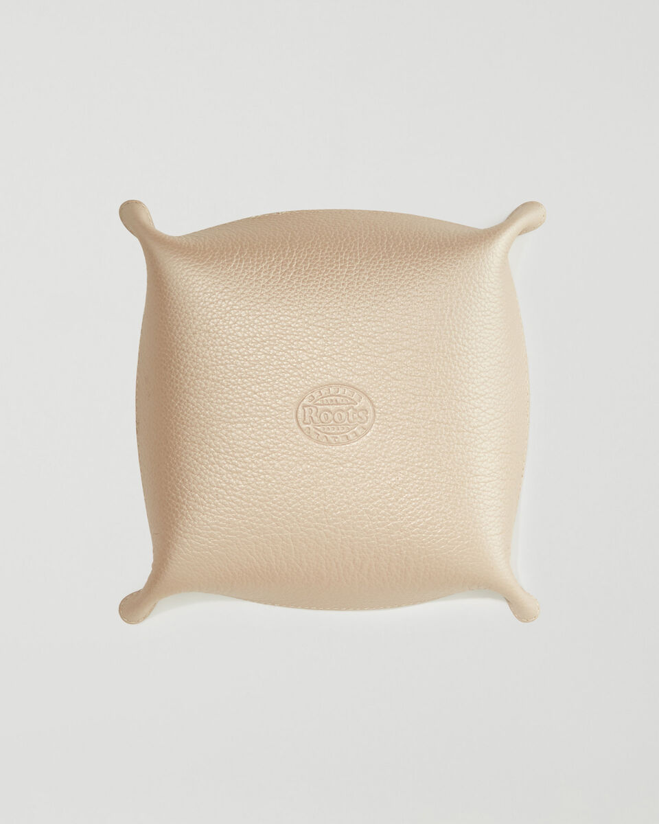 Large Leather Tray Metallic