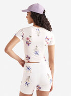 Renew Knit Floral Crop T-Shirt
