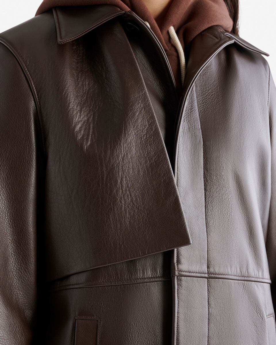 Womens Leather Trench Lake