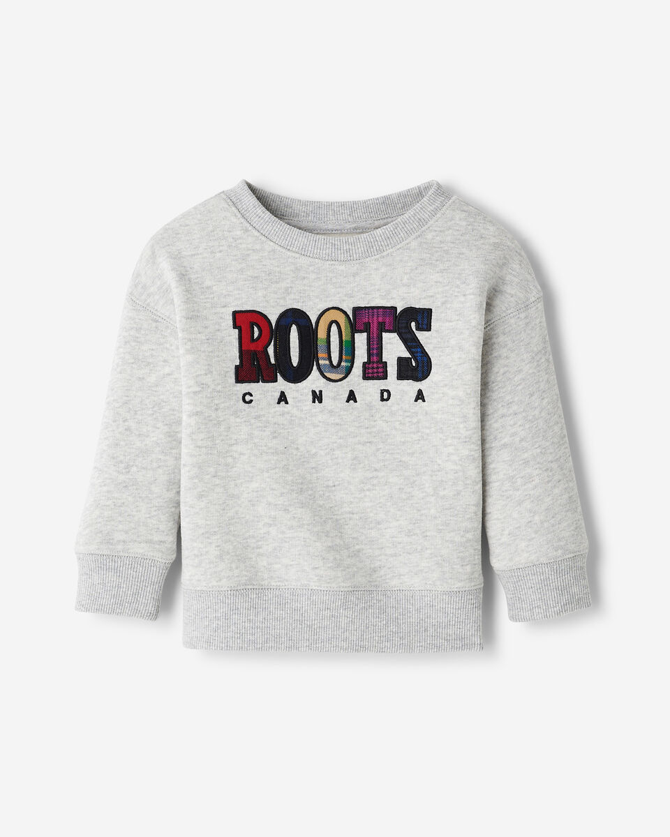 Chandail à col rond avec appliqué à carreaux pour bébés