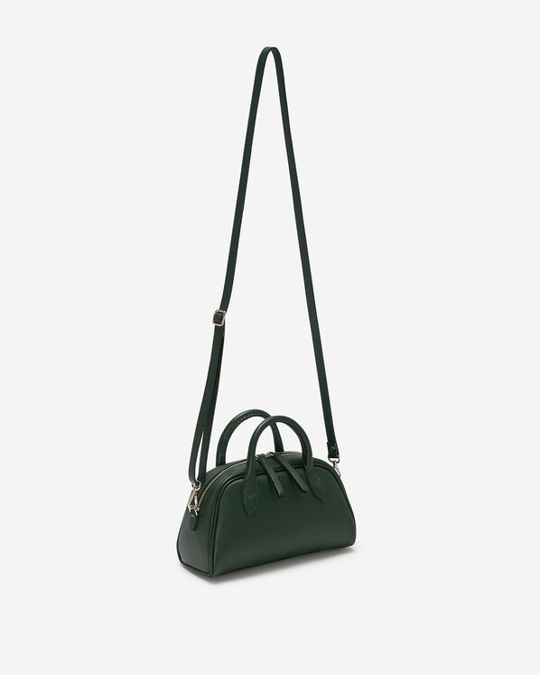 Mini sac &agrave; main style bowling en cuir Cervino