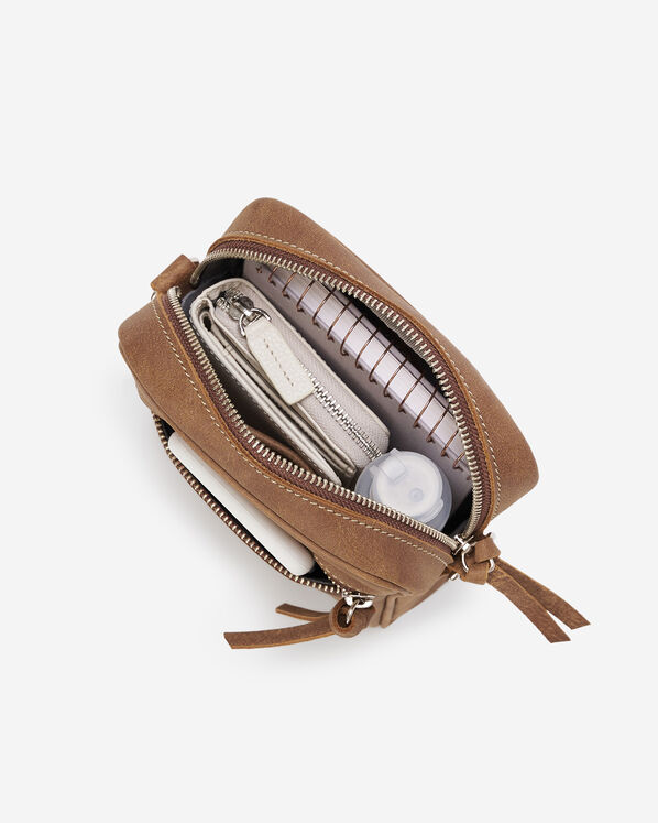 Sac &agrave; bandouli&egrave;re essentiel en cuir Tribe