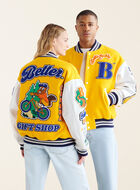 Roots Gallery and Gift Shop Leather Varsity Jacket M