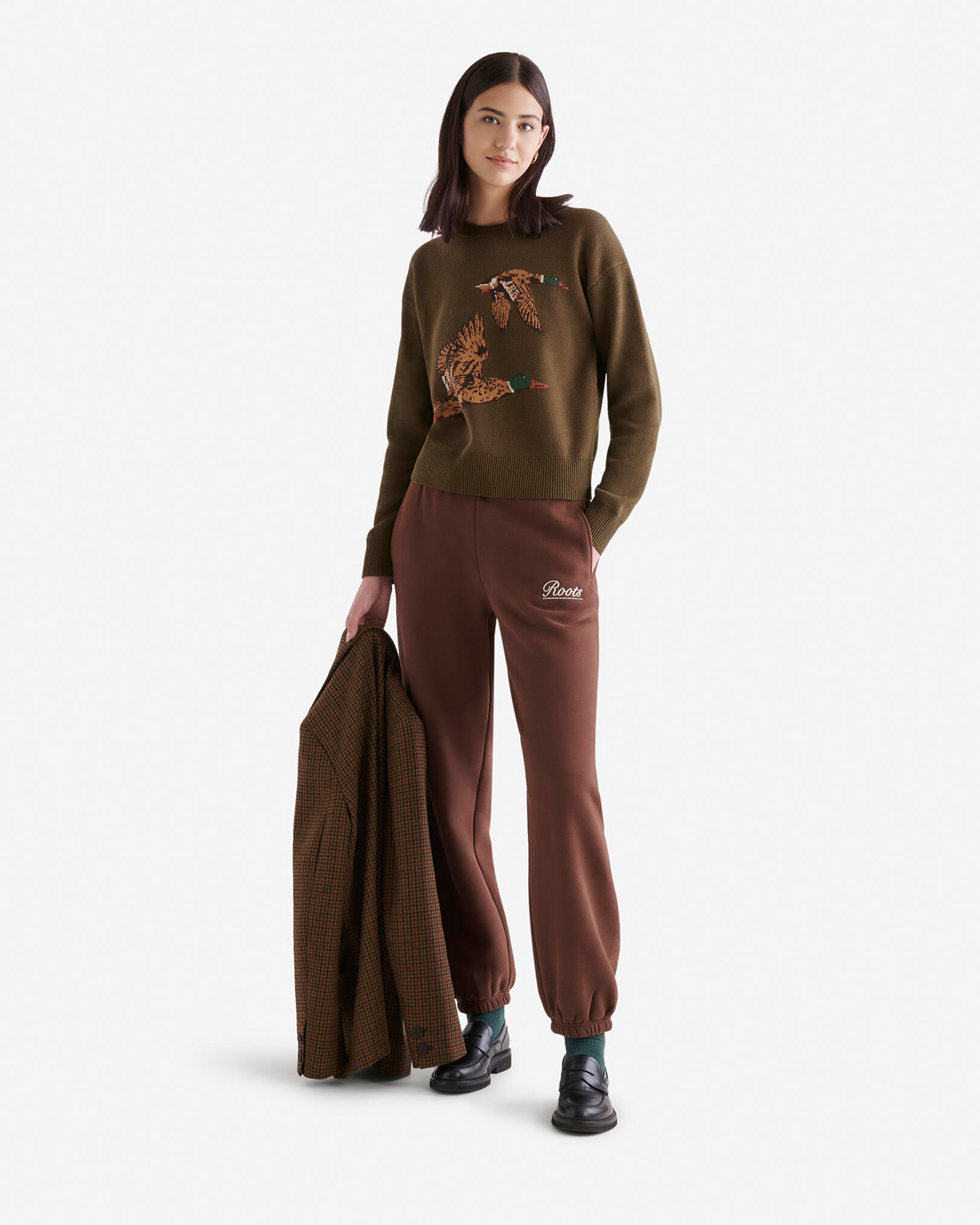 Roots crew neck sweater outlet