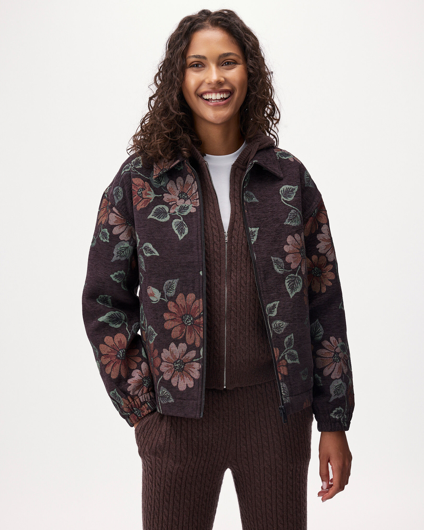 Floral Jacquard Jacket