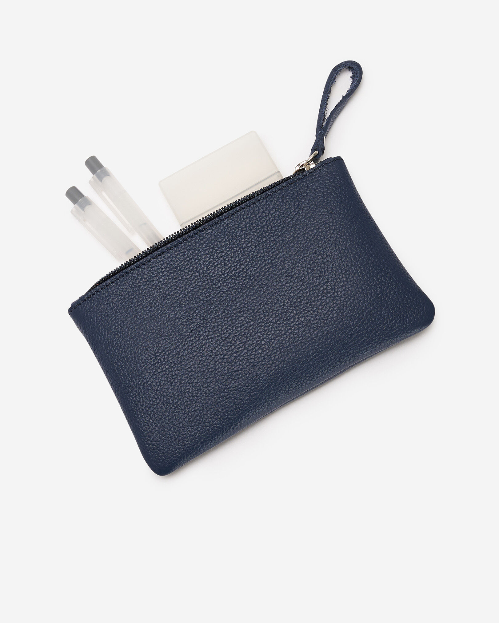 Pochette moyenne à glissière en cuir Cervino