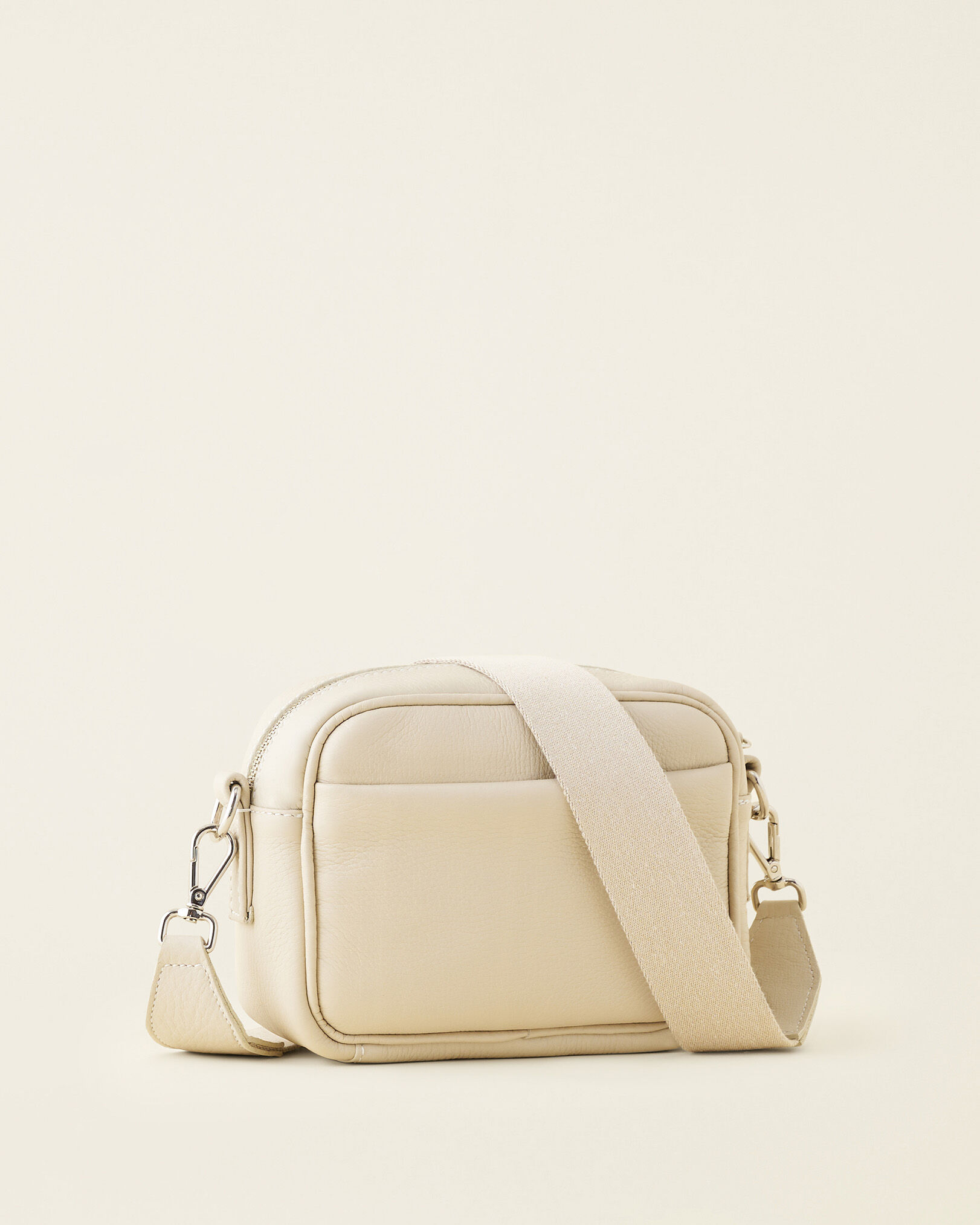 Cream leather sales cross body bag