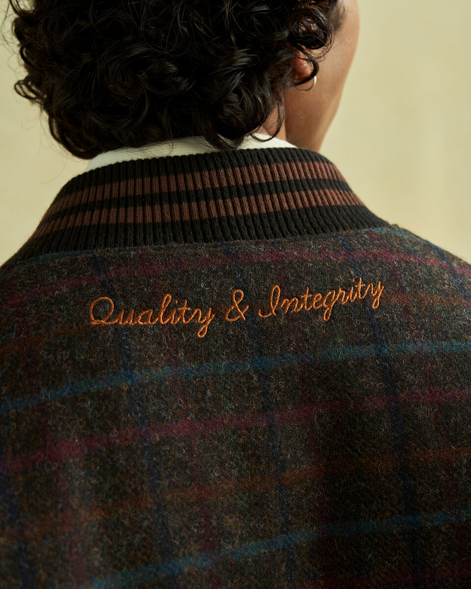 Moon Plaid Varsity Jacket