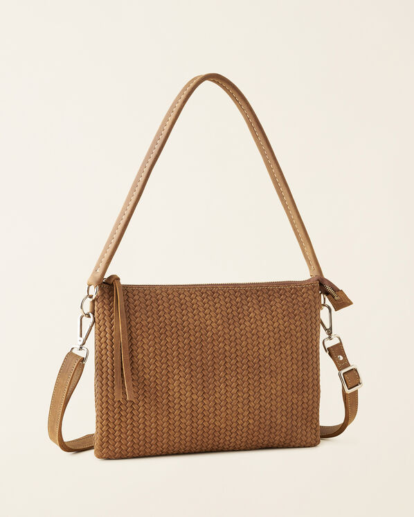 Grand sac double en cuir tressé